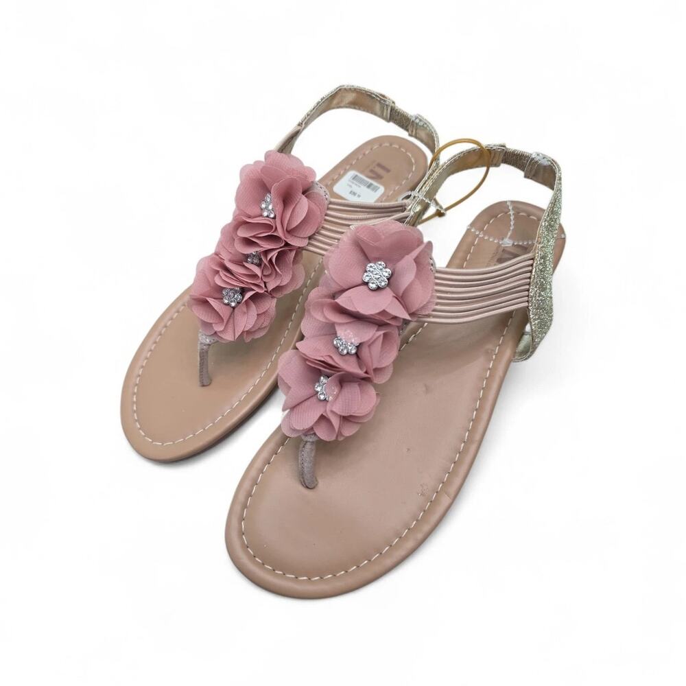 INC International Concepts Pink Flower Strappy Girls Sandals